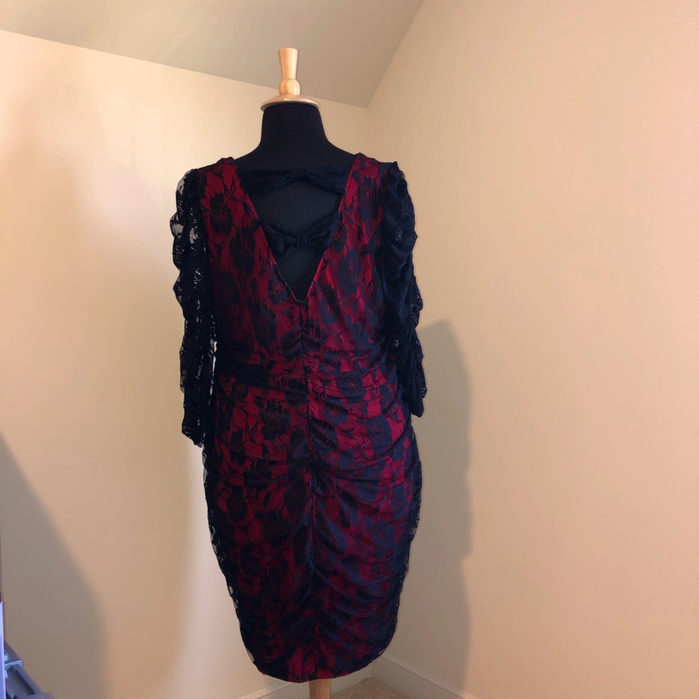 Torrid Black and Red dress with lace overlay